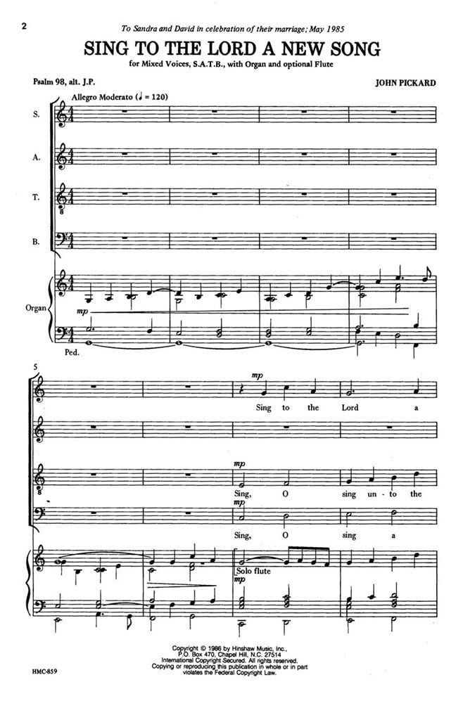 Sing To The Lord A New Song