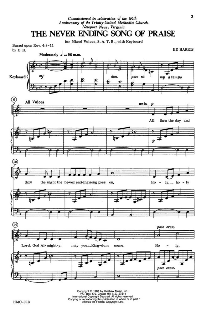 The Never Ending Song Of Praise