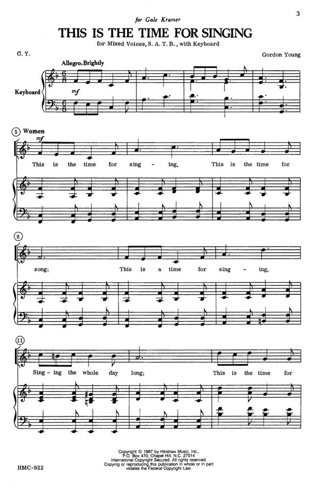This Is The Time For Singing