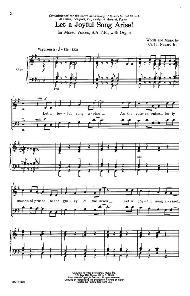 Let A Joyful Song Arise