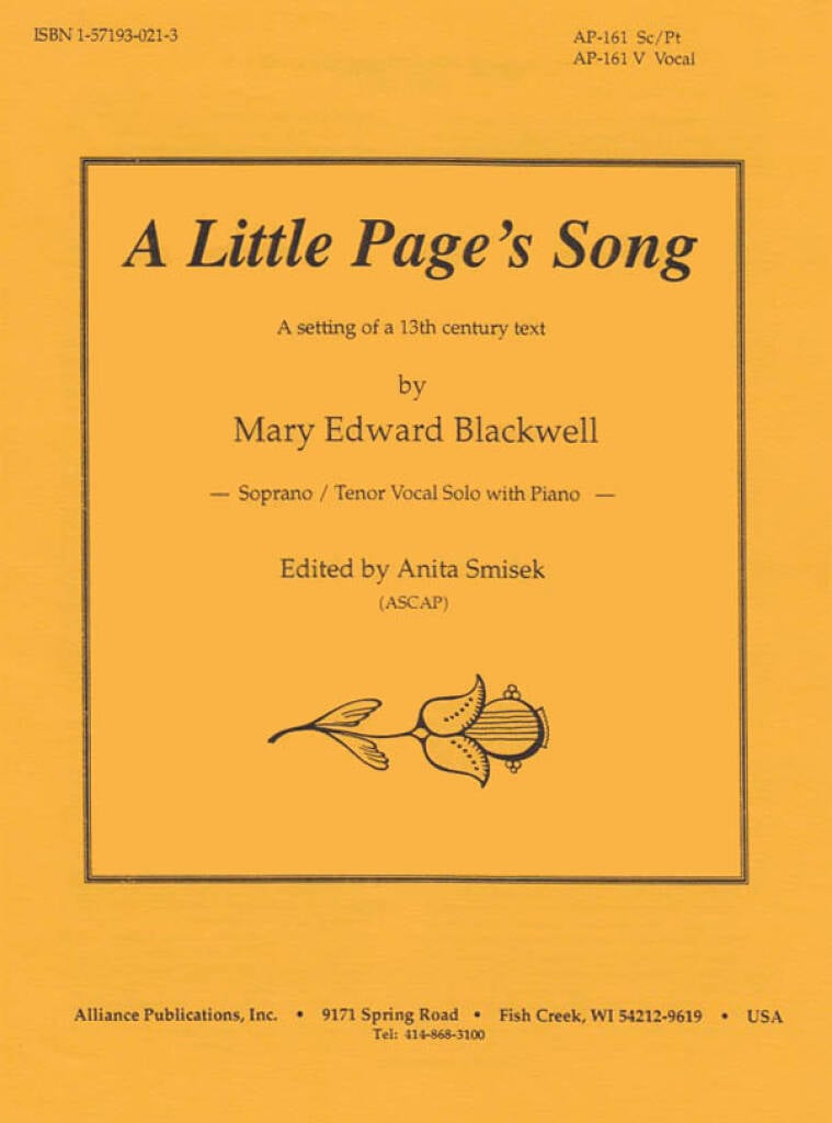A Little Page's Song - High Voice-pno