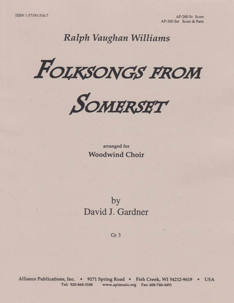 Folksongs From Somerset - Ww Chr - Set