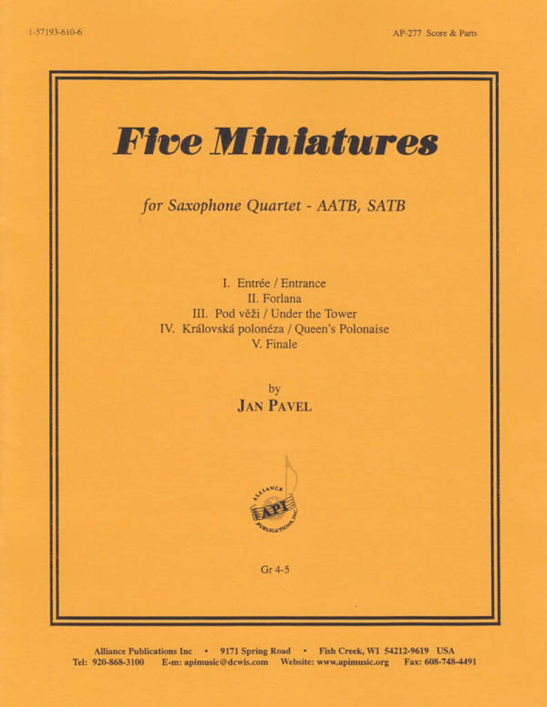 Five Miniatures - Sax Qt