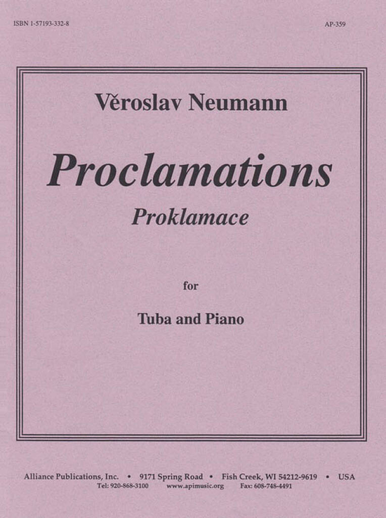 Proclamations For Tuba And Piano