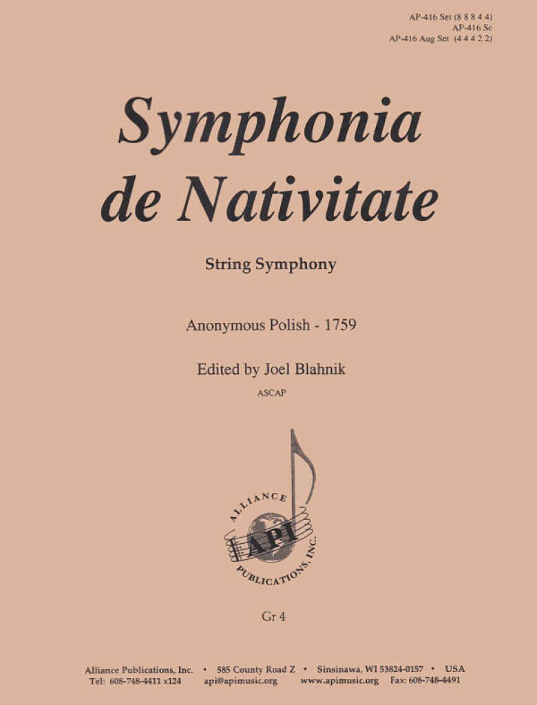 Symphonia De Nativitate, 1759 - Set