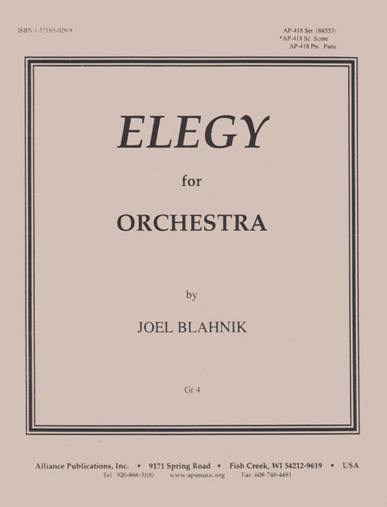Elegy For Orchestra - Set