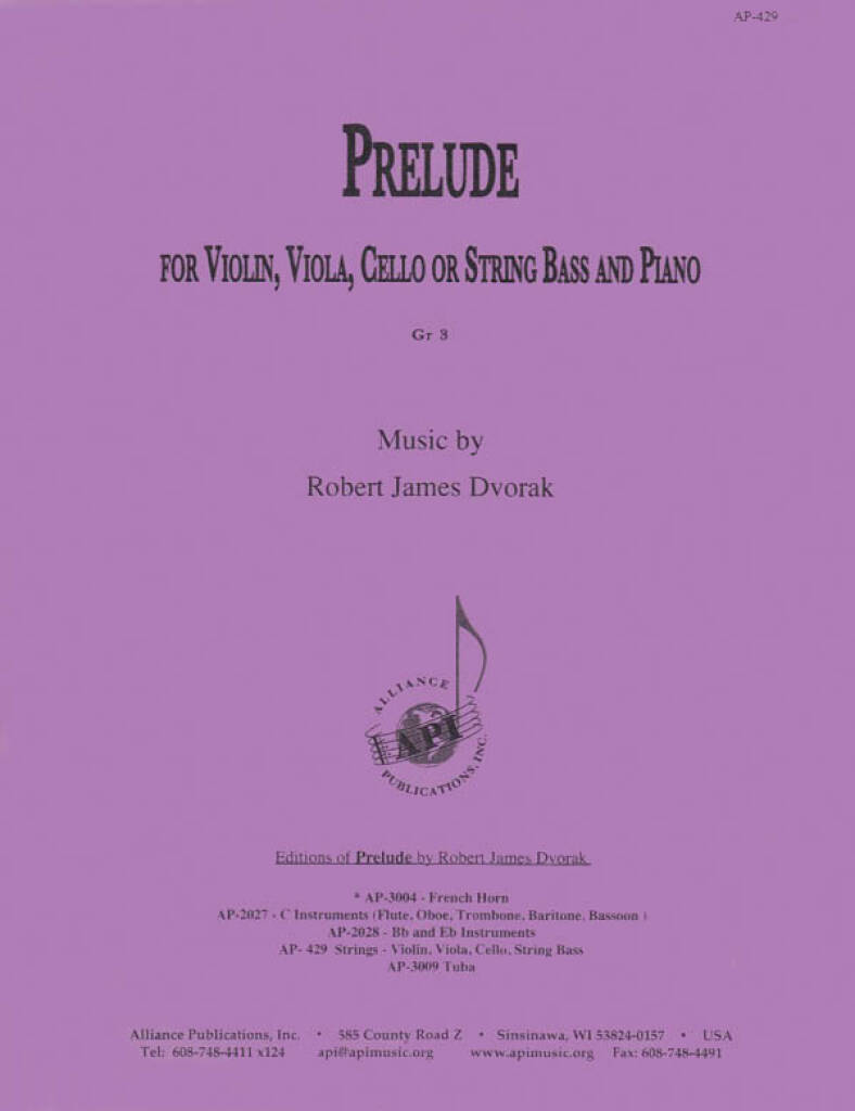 Prelude For Strings & Pno - Solo Stg