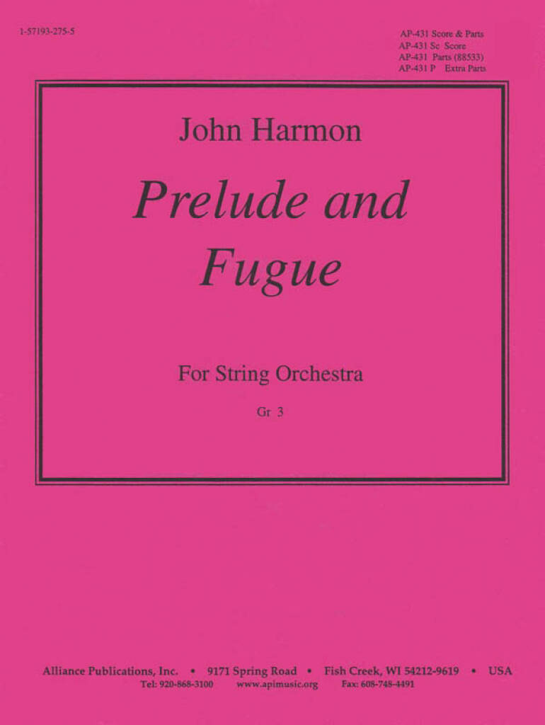 Prelude And Fugue For String Orch - Set