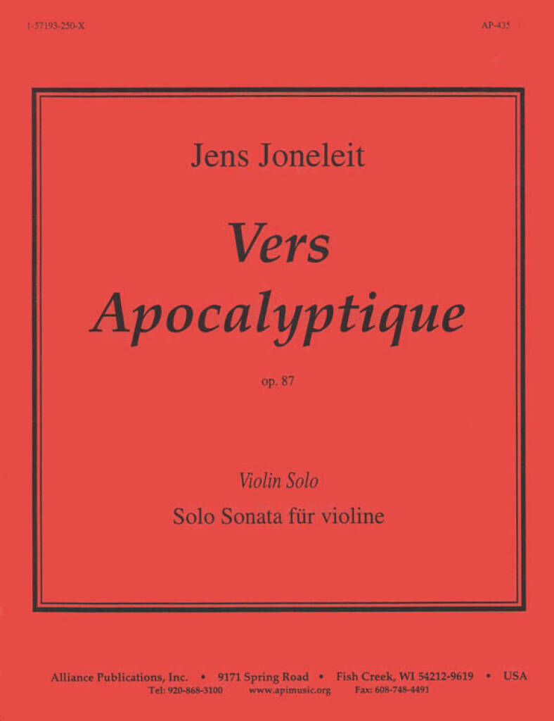 Vers Apocalyptique, Op. 87 - Solo Violin