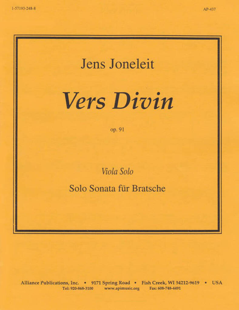 Vers Divin, Op. 91 - Solo Viola