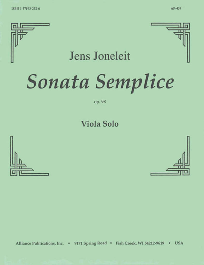 Sonata Semplice, Op. 98 - Solo Viola