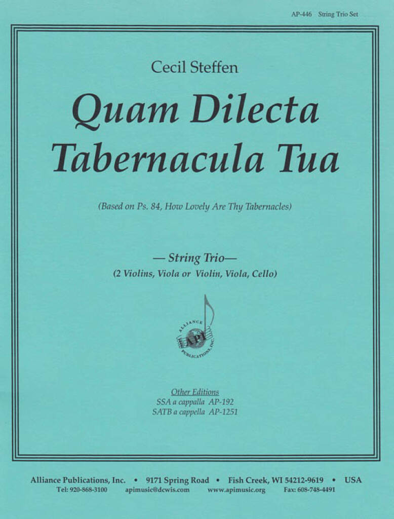 Quam Dilecta Tabernacula Tua - Stg Trio