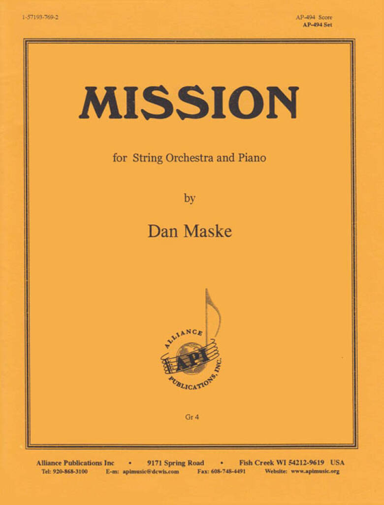 Mission For String Orch & Piano - Set
