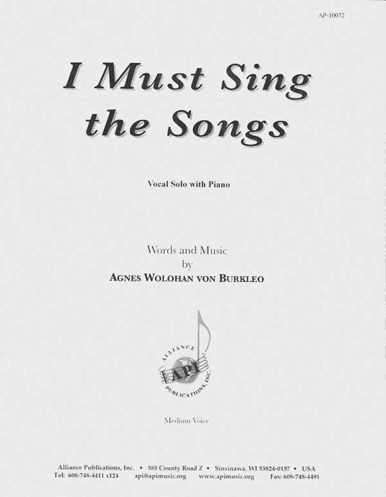 I Must Sing The Songs - Med Voc-pno