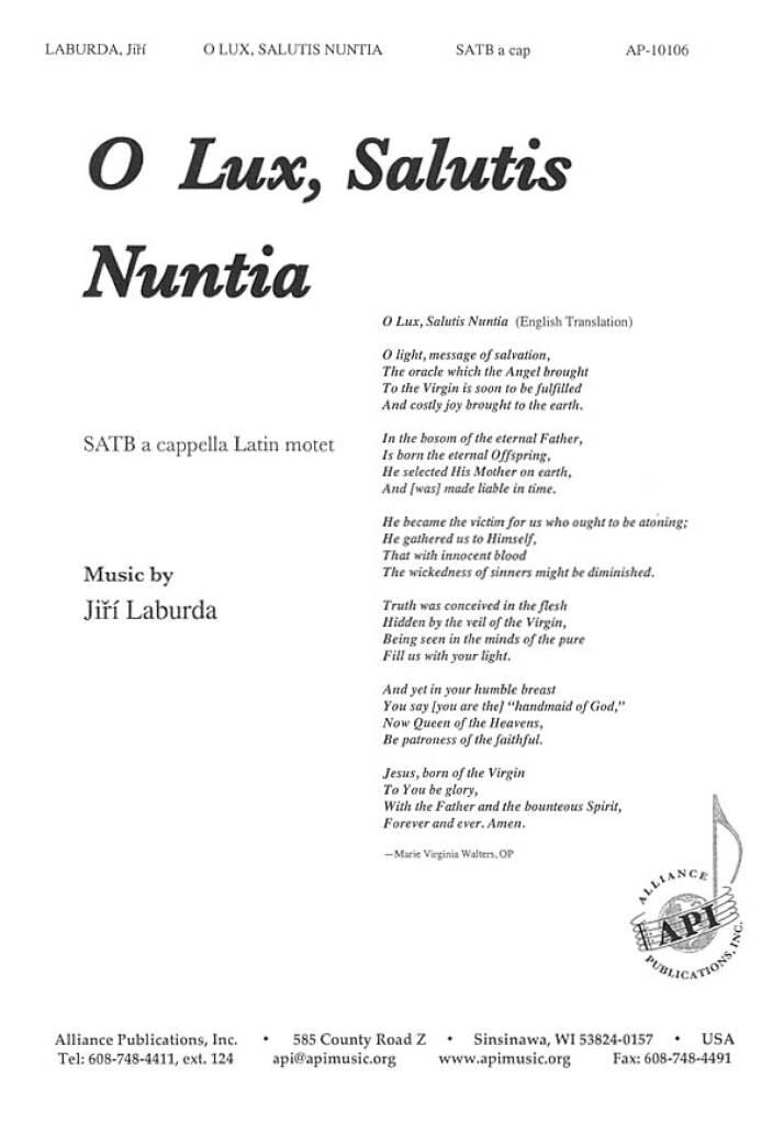O Lux, Salutis Nuntia