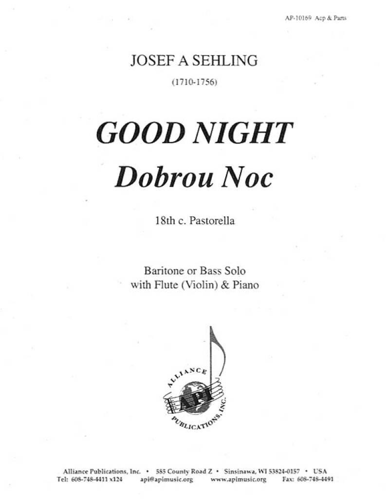 Dobrou Noc/good Night - Bs Voc-fl-pno