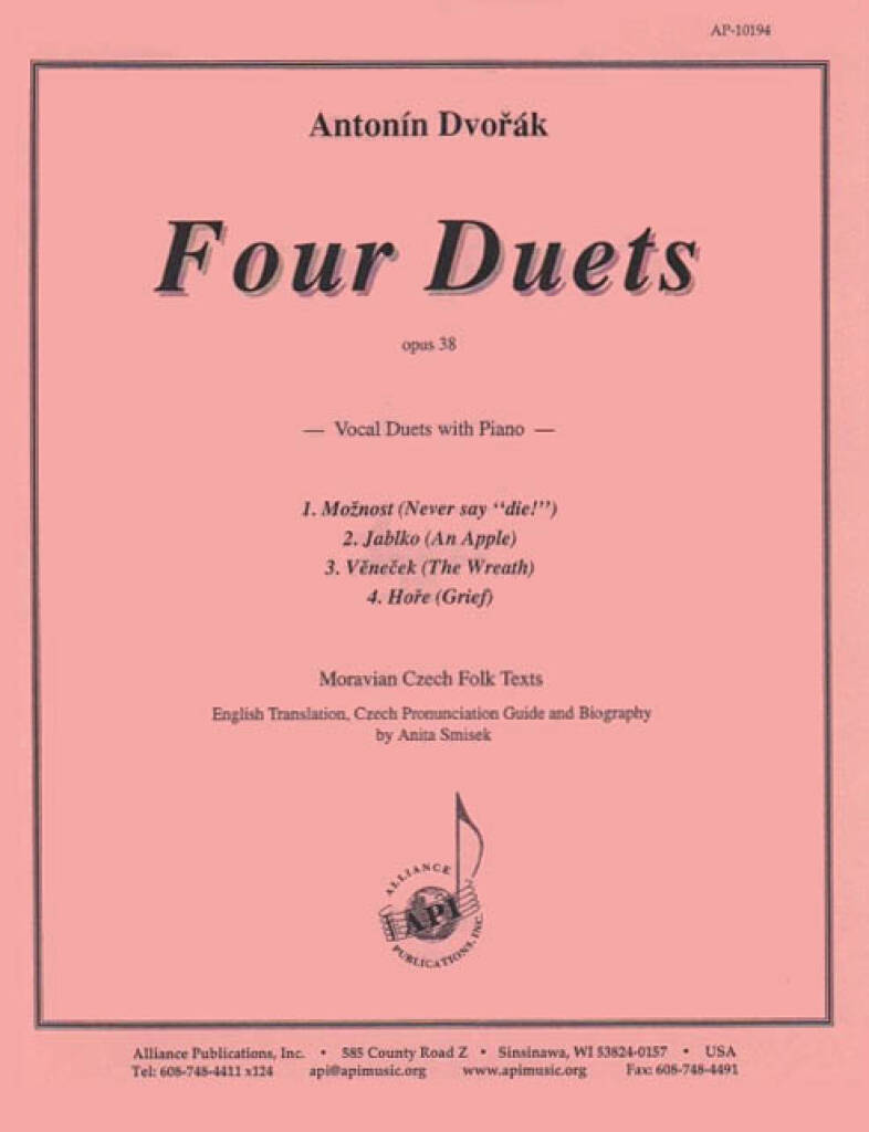 Four Duets, Op 38 - Voc Duet-pno