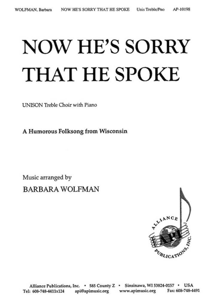 Now Hes Sorry That He Spoke - Unis/pno