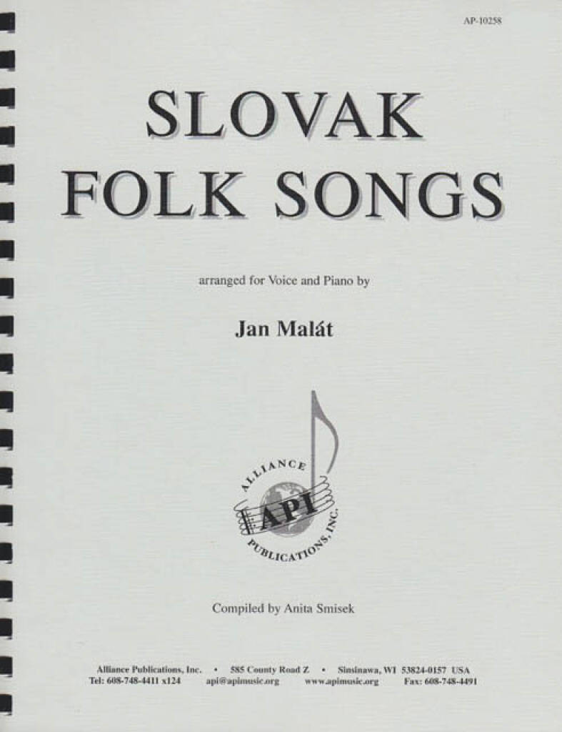 Slovak Folksongs Arr For Voice And Piano By