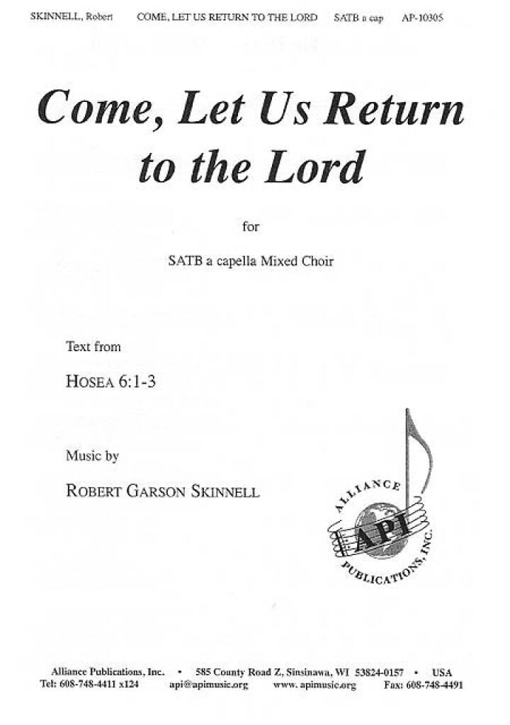 Come, Let Us Return to the Lord