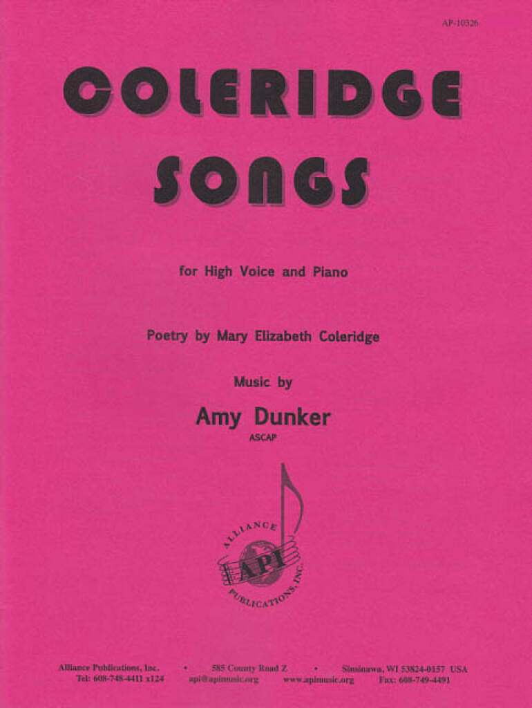 Coleridge Songs - High Voice/pno