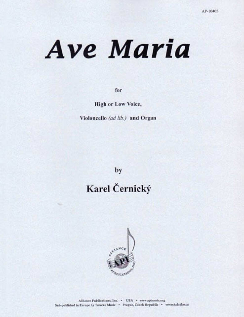 Ave Maria - H Voice, Vc, Org