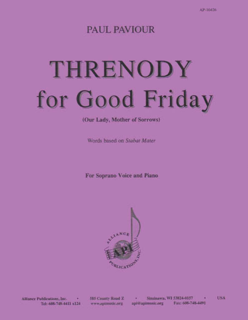 Threnody For Good Friday - Soprano/piano