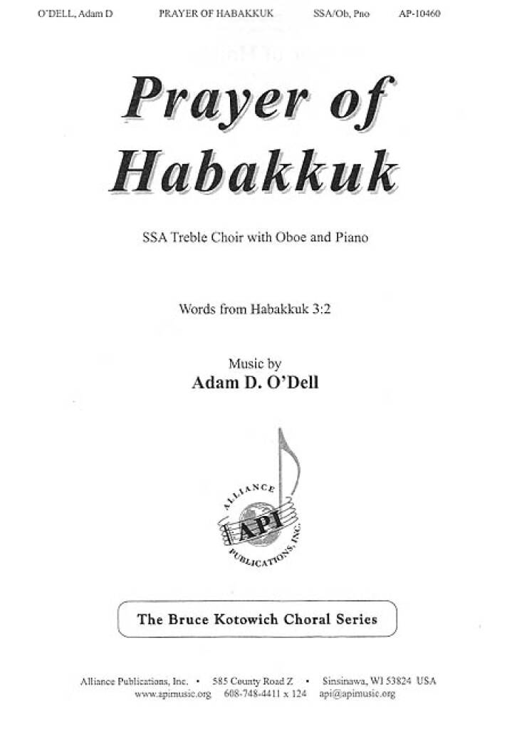 Prayer Of Habakkuk - Ssa-ob, Pno