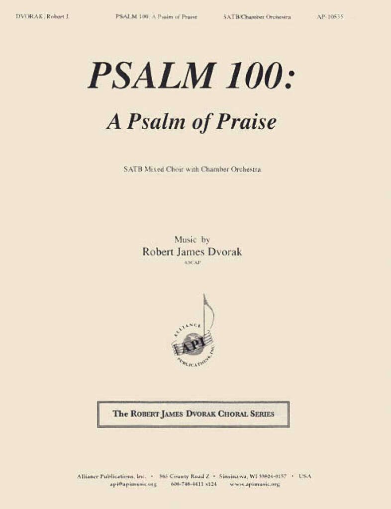 Psalm 100: A Psalm Of Praise Of Chbr Orch Sc & Pts