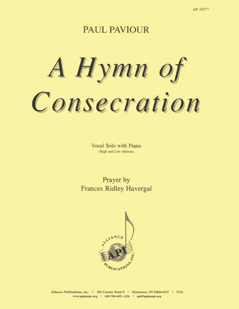 A Hymn Of Consecration - Voc Solo-h & L/pno