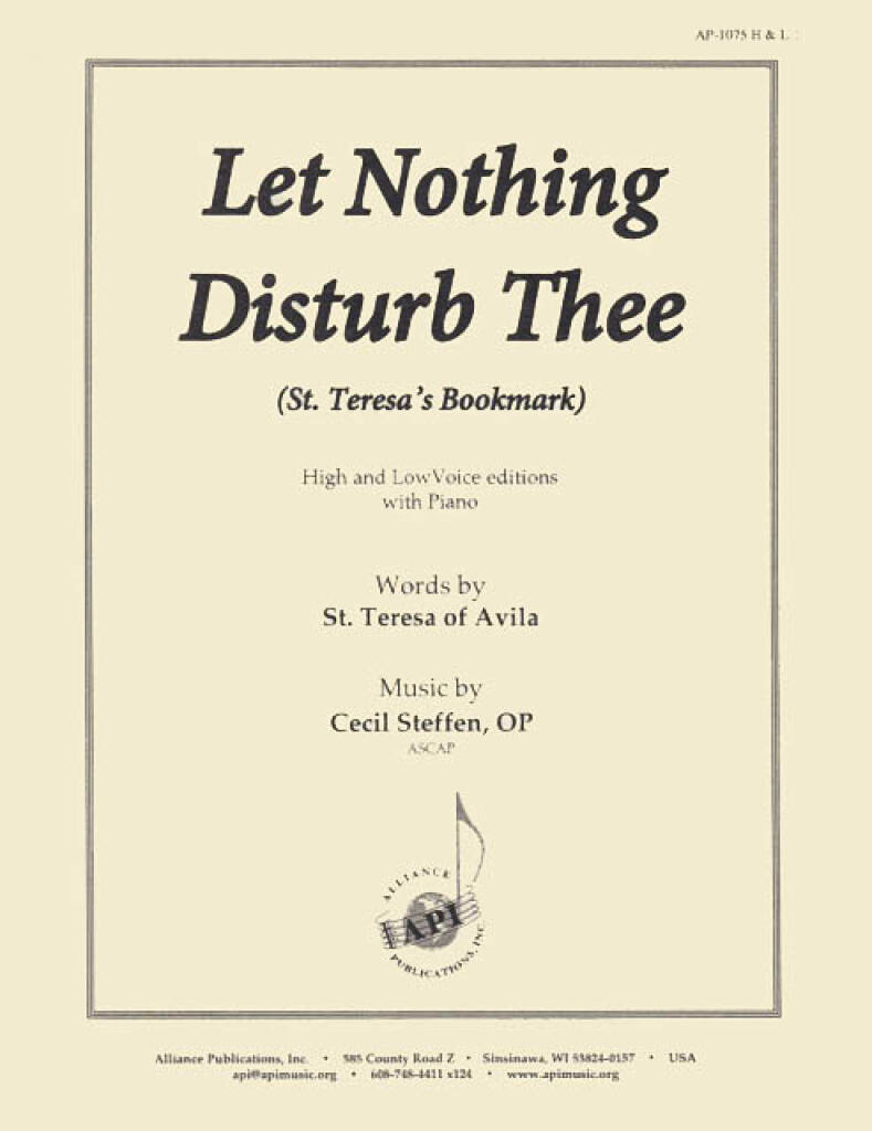 Let Nothing Disturb Thee - H & L Eds-pno