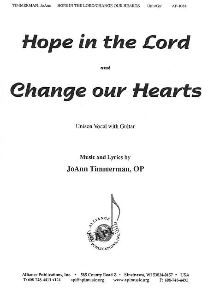 Hope In The Lord & Change Our Hearts -Unis Chr-gtr