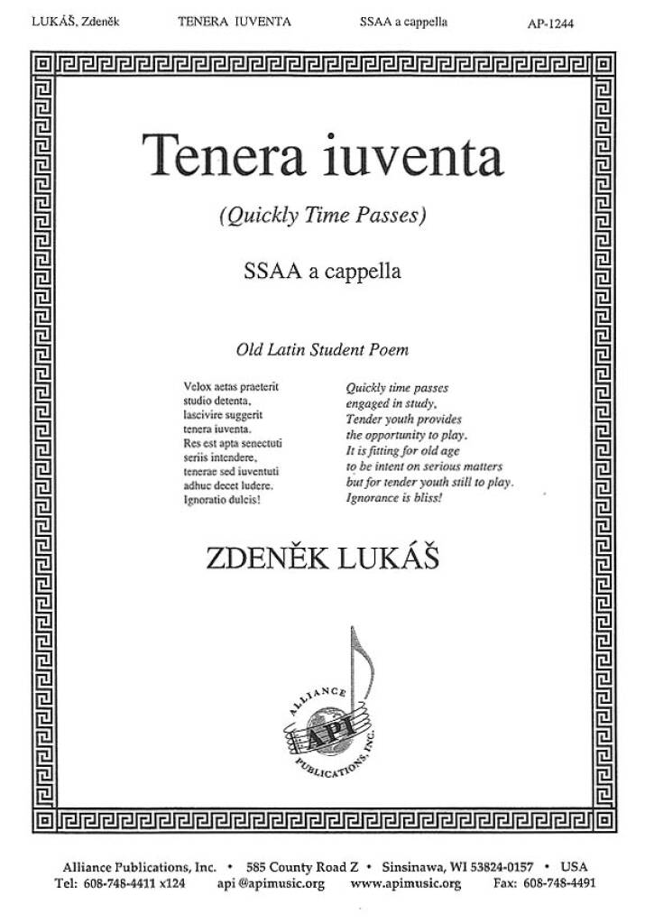 Tenera Iuventa, Op. 306
