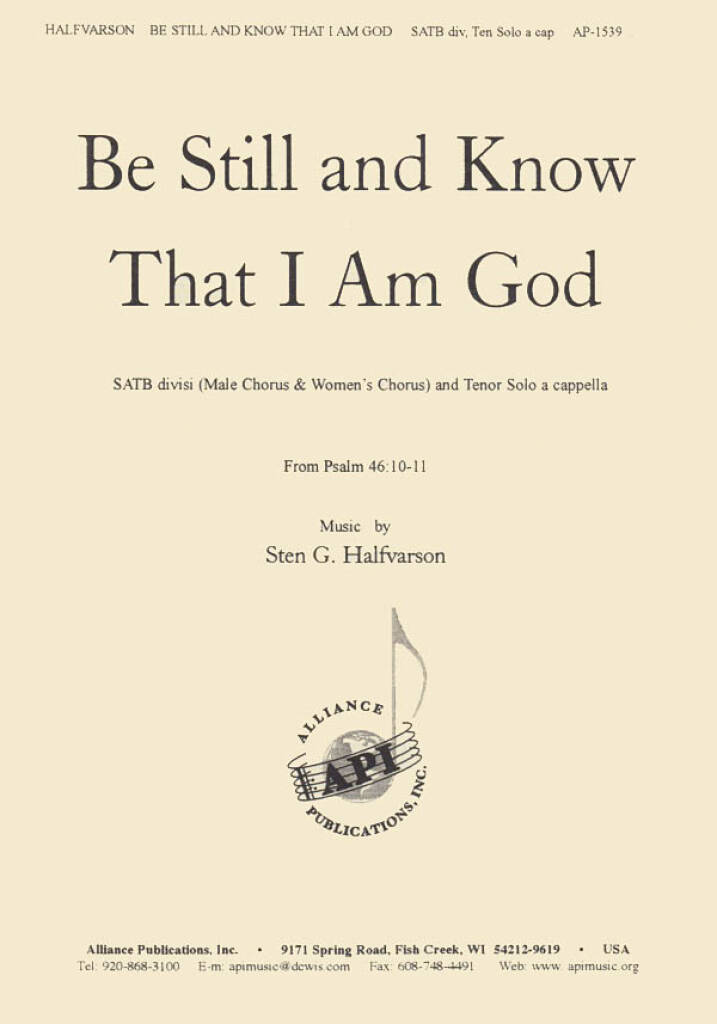 Be Still and Know