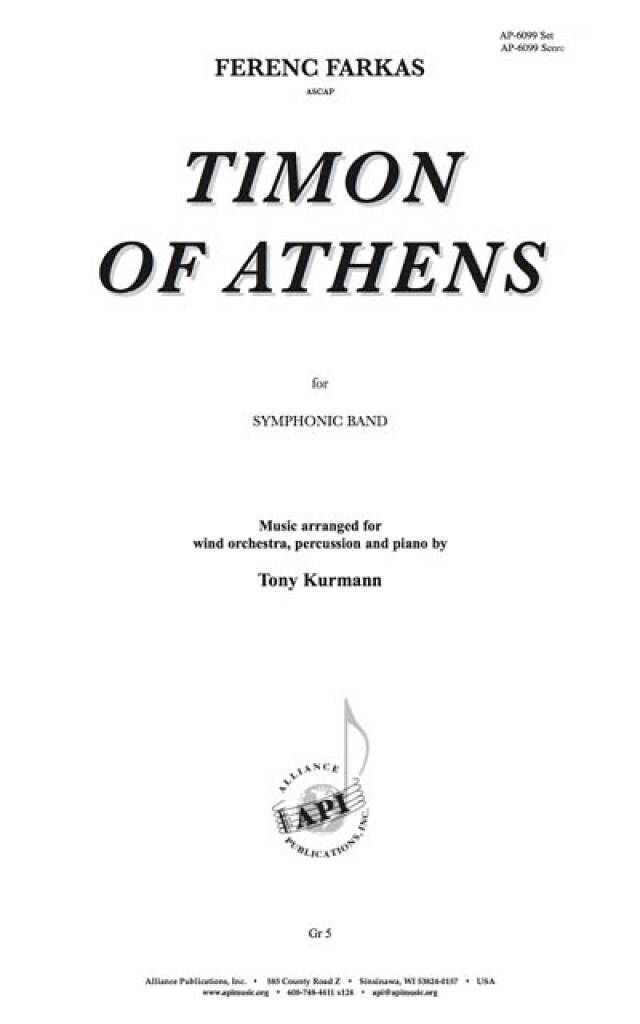 Incidental Music to Timon of Athens - 3 Mvts - Bd