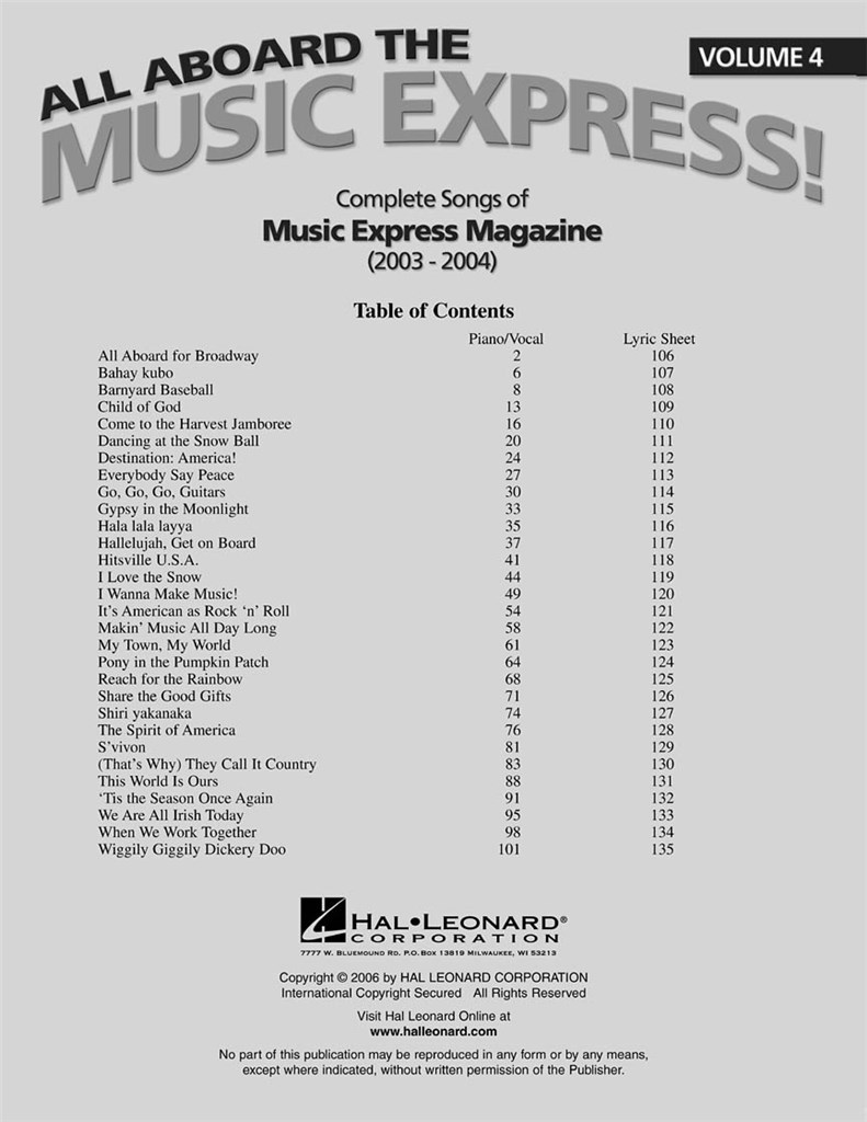 All Aboard the Music Express Volume 4