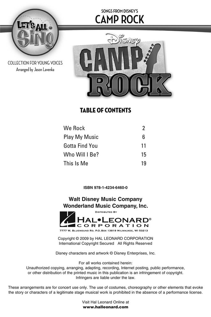Let's all sing songs from Disney's Camp (10 Pack)