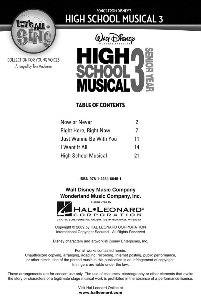 Let's all Sing Songs ( Disney's High School Mus. 3