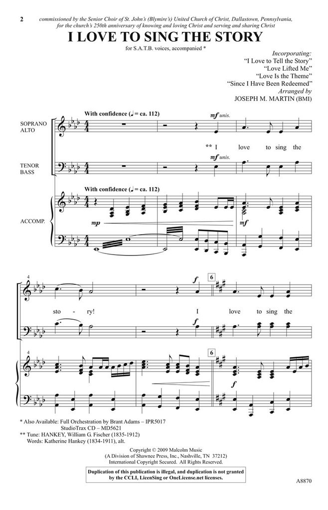 I Love To Sing The Story
