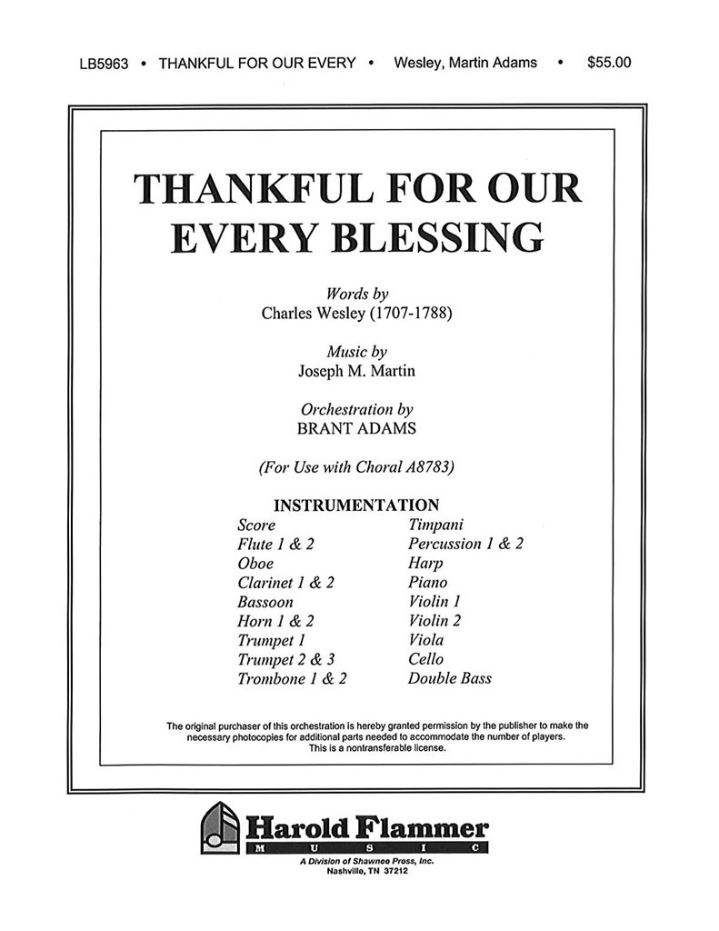 Thankful for Our Every Blessing