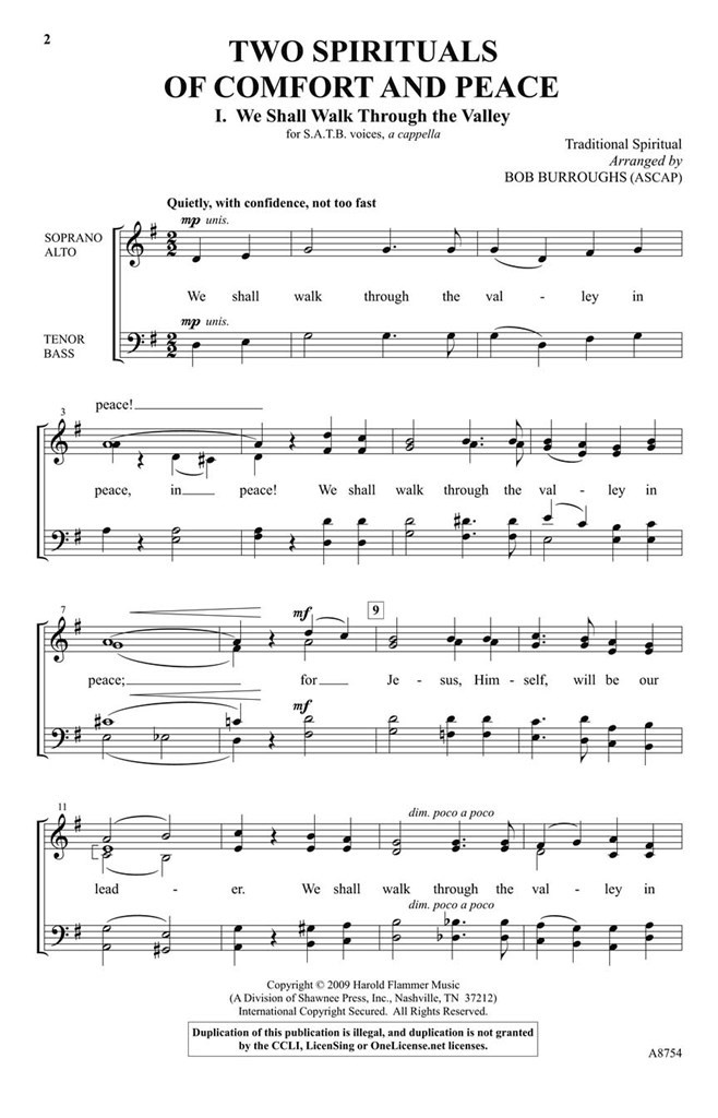 Two Spirituals Of Comfort And Peace