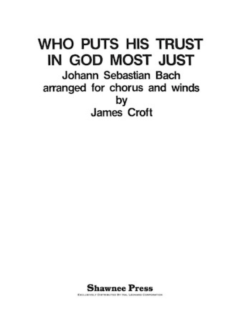 Who puts His Trust in God Most Just