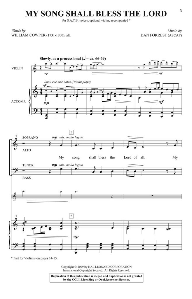 My Song Shall Bless the Lord