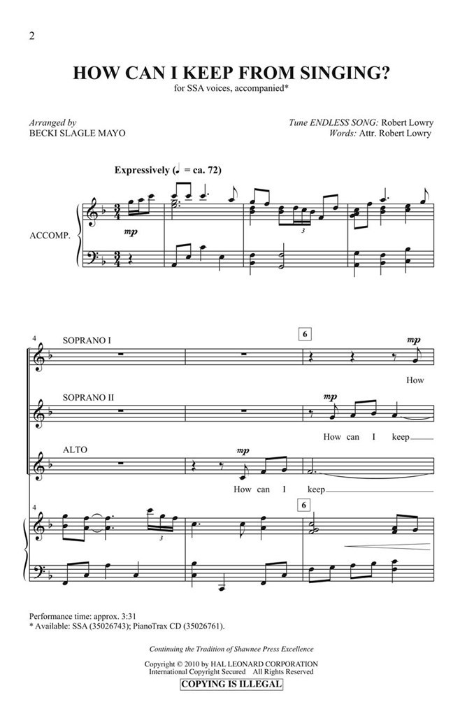 How Can I Keep from Singing?