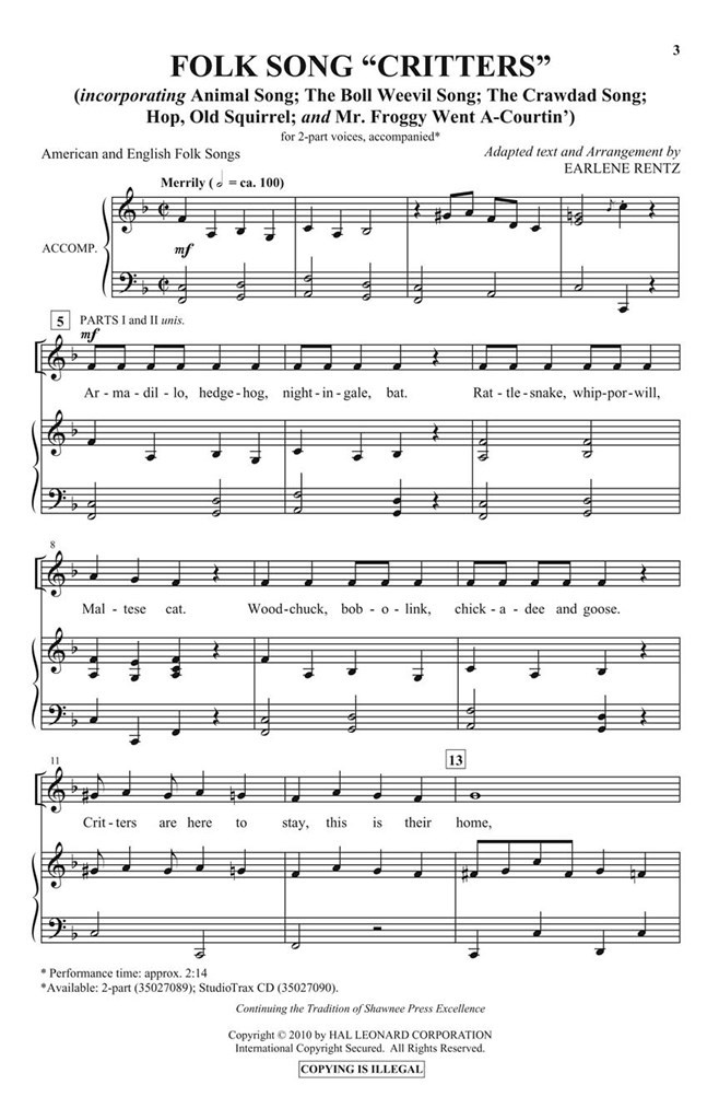 Folk Song Critters
