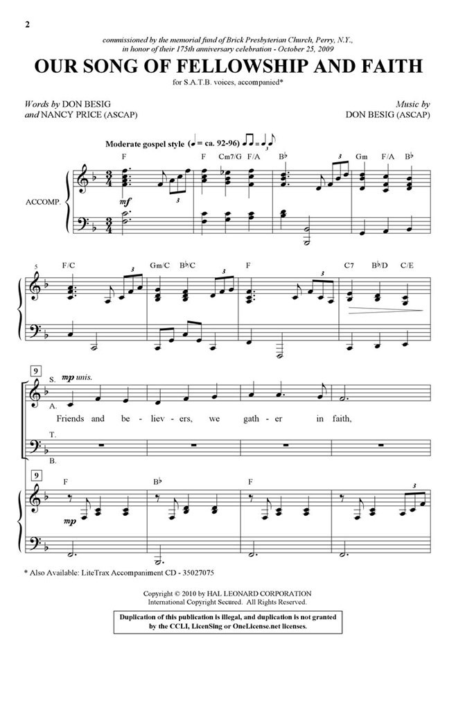 Our Song of Fellowship and Faith