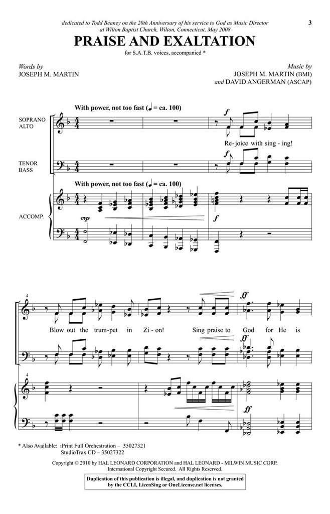 Praise and Exaltation