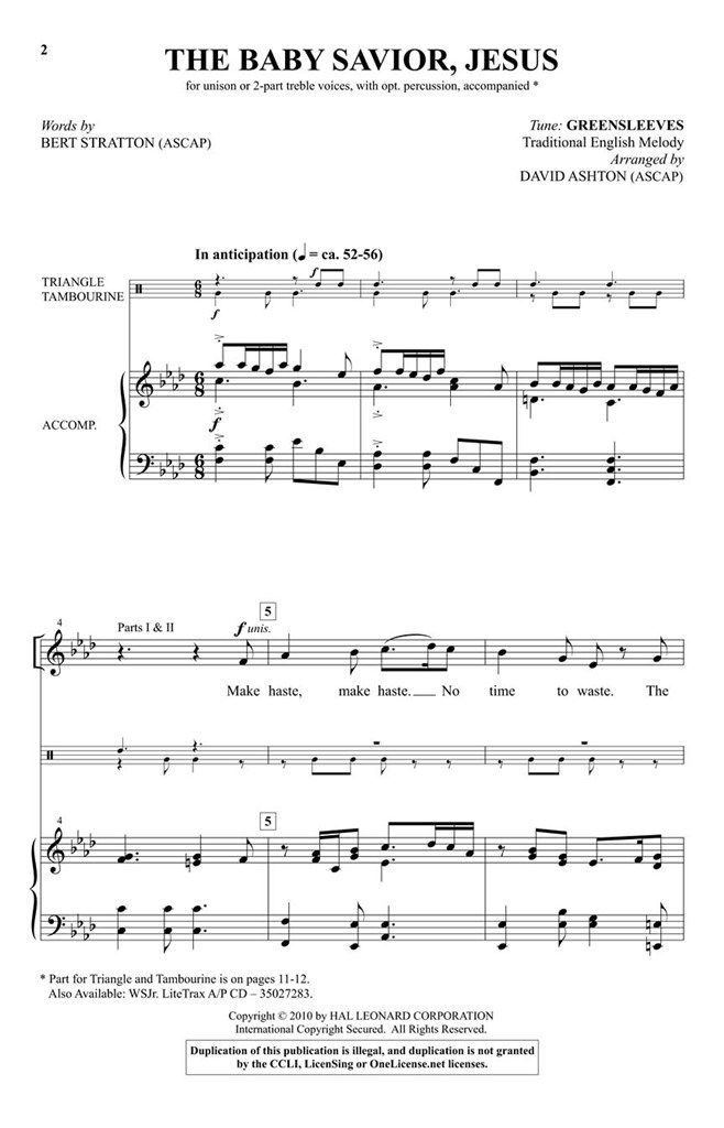 The Baby Savior, Jesus with Greensleeves