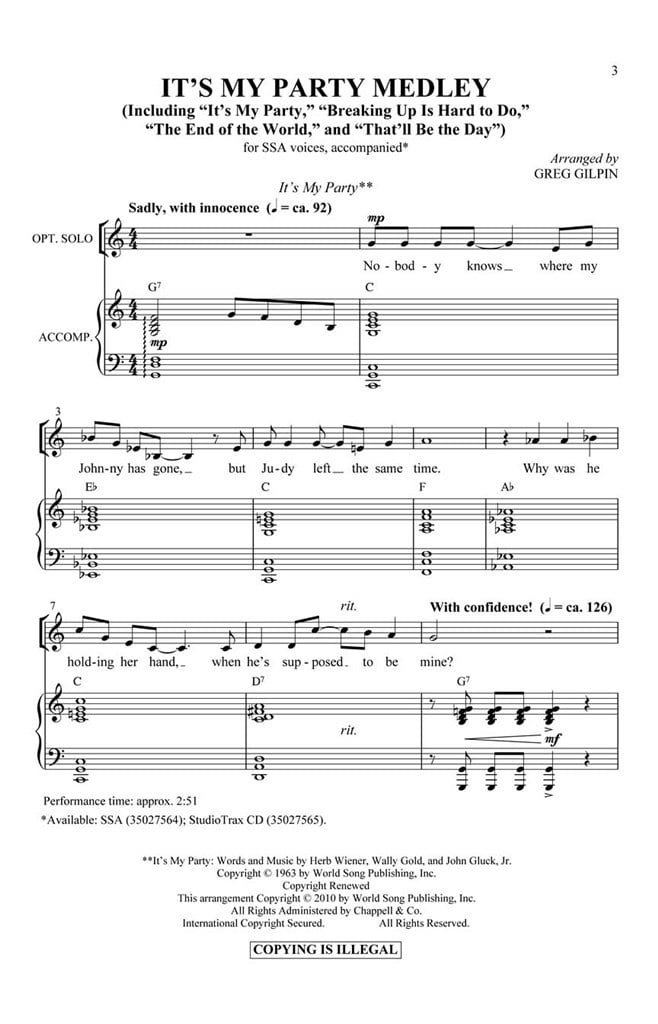 It's My Party Medley