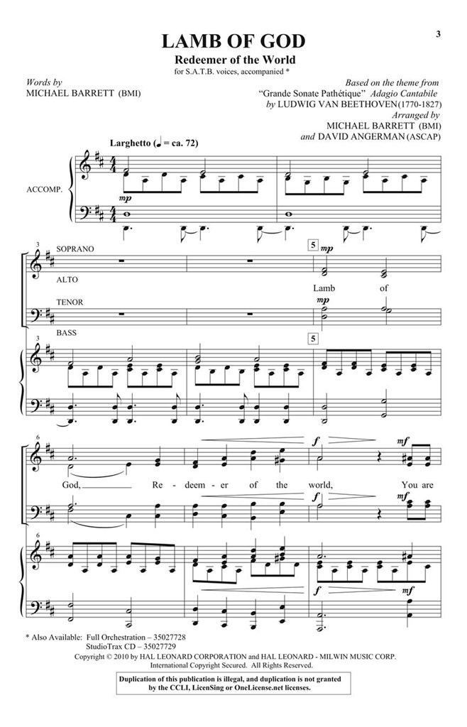 Lamb of God Redeemer of the World